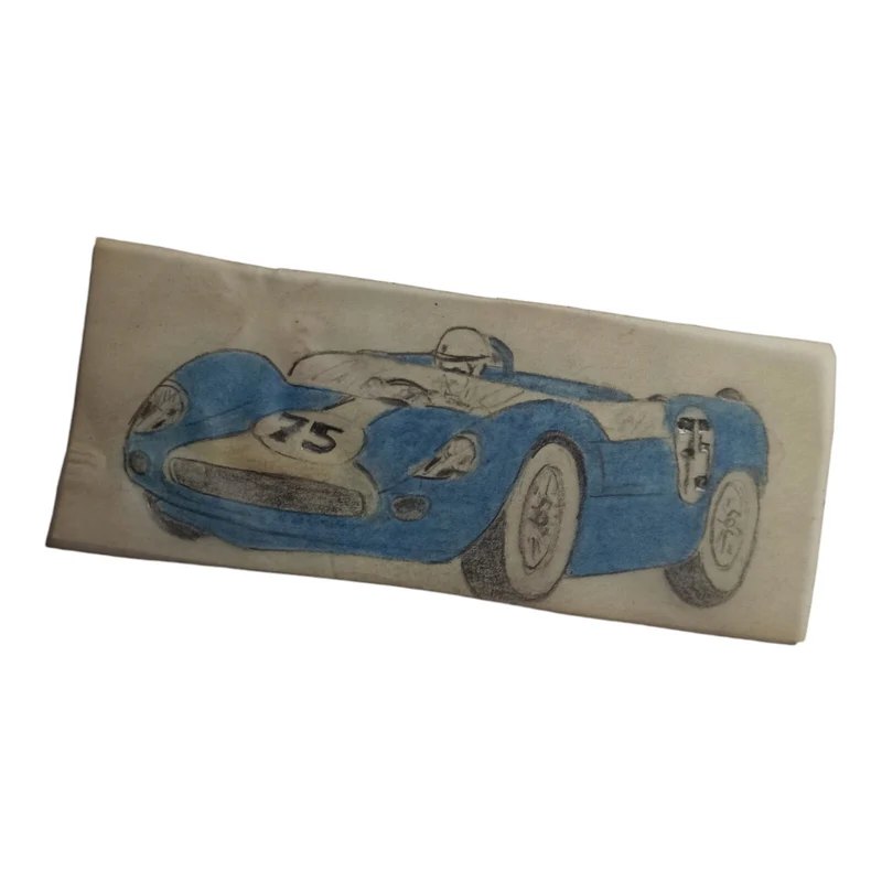 Plan Calque Voiture Course Scalextric Dinky Toys Vintage Bleu Rare