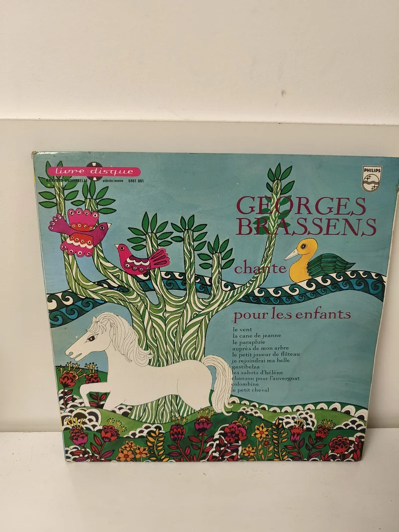 Vintage vinyle 33T ancien Georges Brassens chansons enfants rétro collection