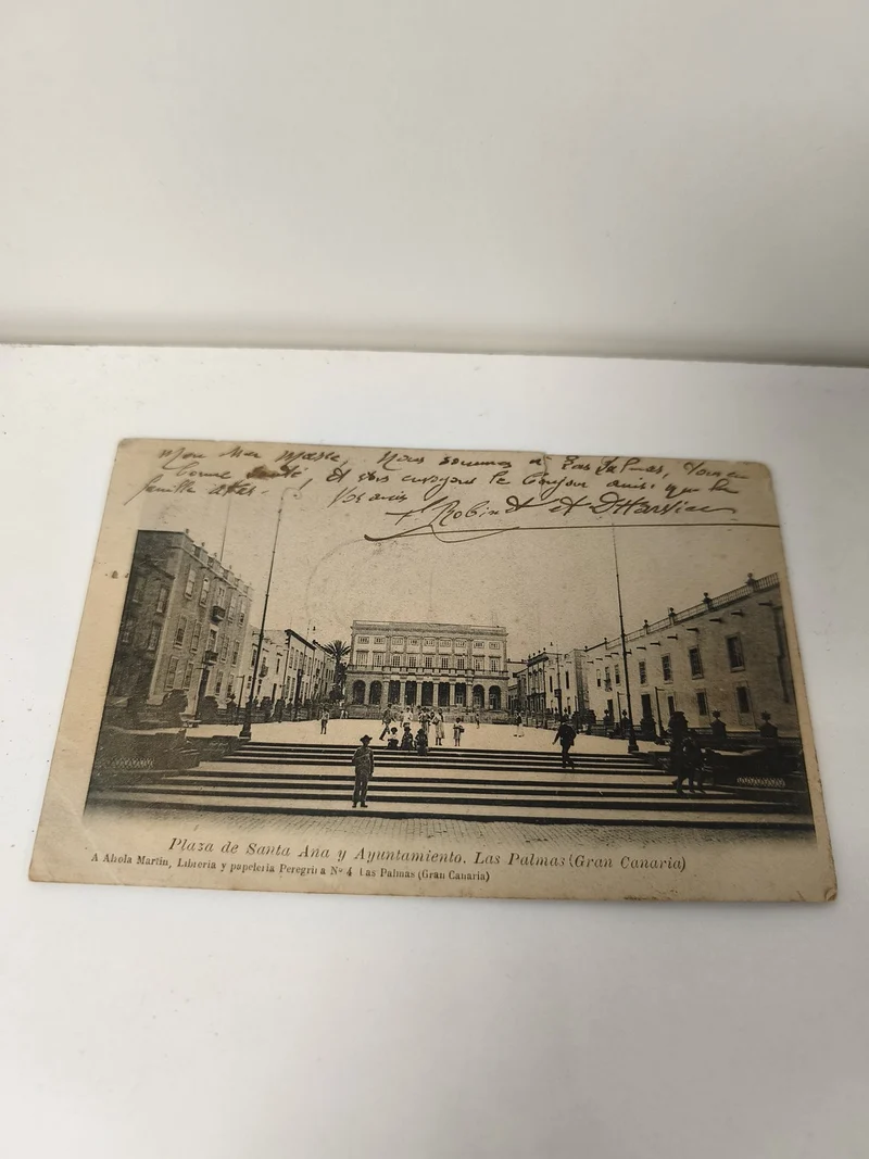 Carte postale vintage ancienne Plaza de Santa Ana Madrid collection rétro Espagn