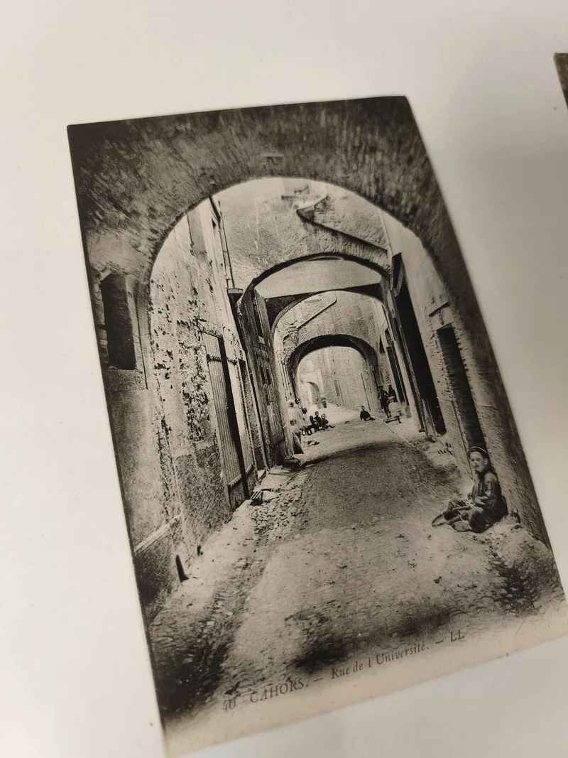 Carte postale ancienne vintage Cahors Rue de l'Université France collection rétr