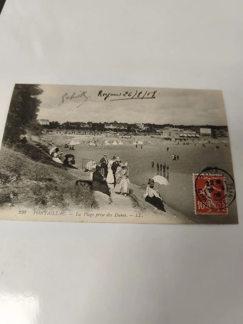 Carte postale vintage Pontaillac plage ancien visuel rétro collection France