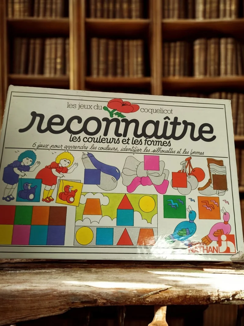 Jeu de société ancien Nathan reconnaître couleurs formes vintage éducatif rétro