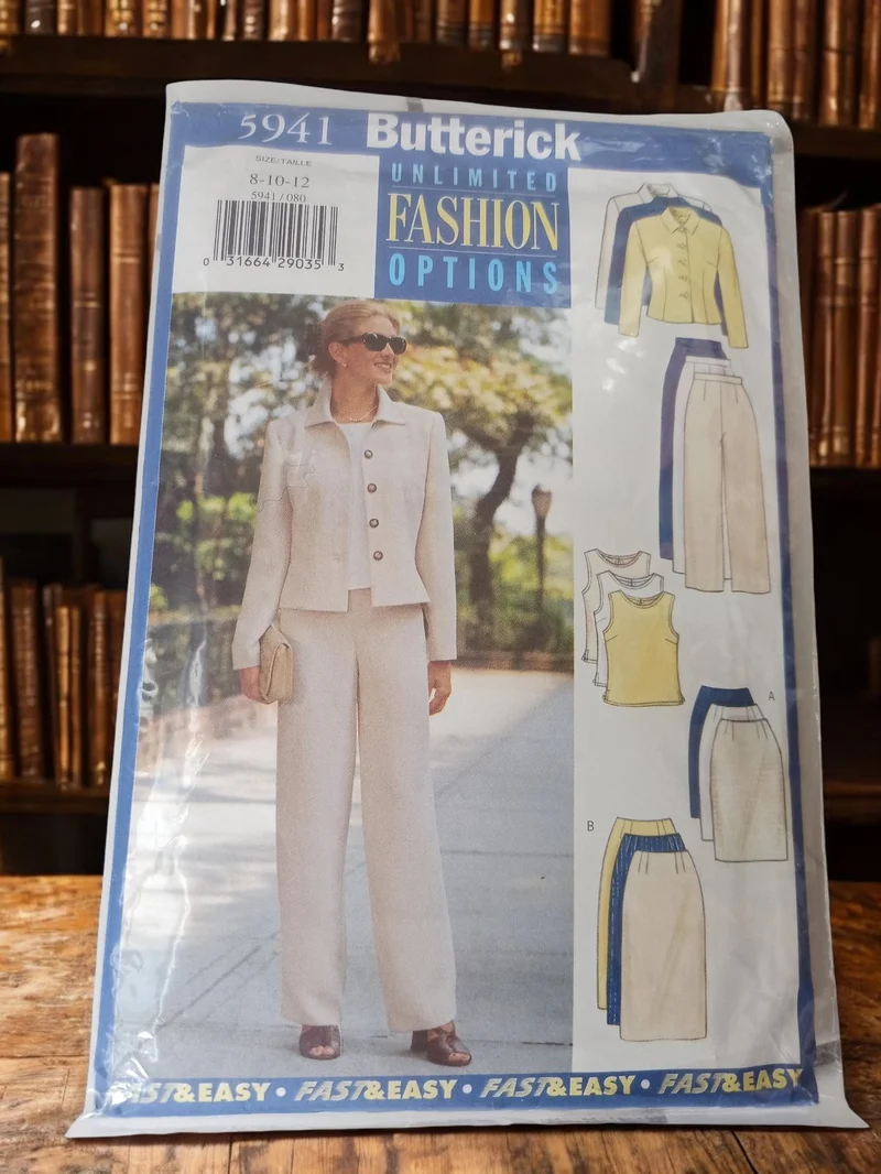 Patron couture Butterick 5941 vintage, tailleur femme années 90, tailles 8-12