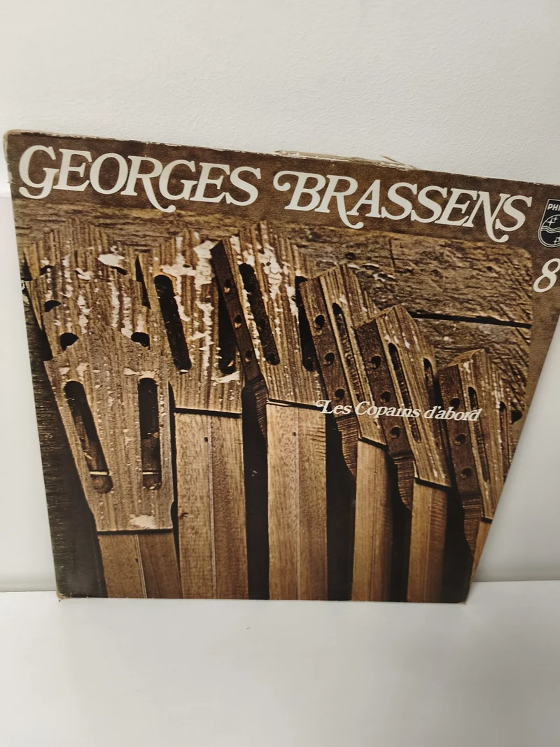 Vinyle 33T ancien Georges Brassens vintage, disque rétro collection chanson fran