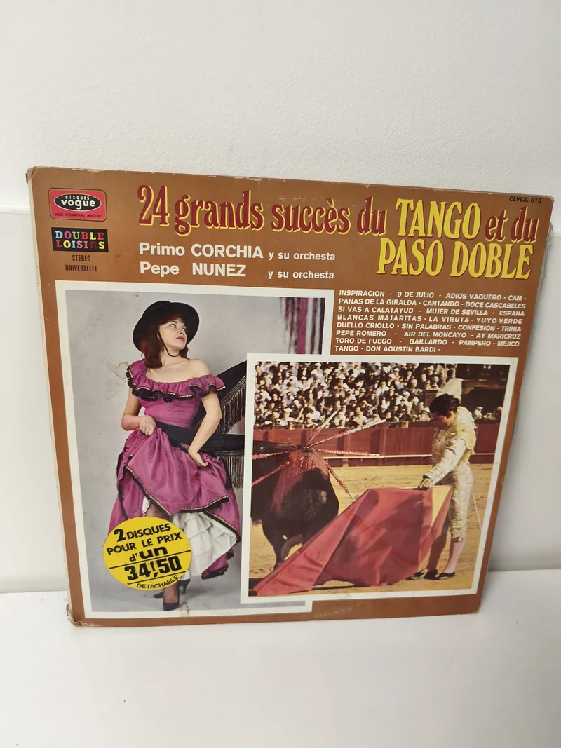 Vinyle ancien 33 tours rétro tango, disque collection musique vintage occasion