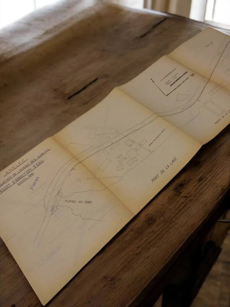 Plan ancien adduction d?eau Marseille années 30-40 travaux publics hydraulique