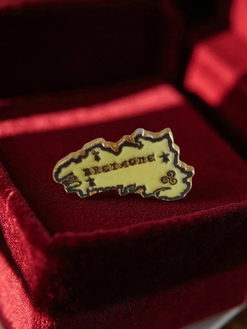 Pin's ancien Bretagne carte régionale rétro vintage badge publicitaire