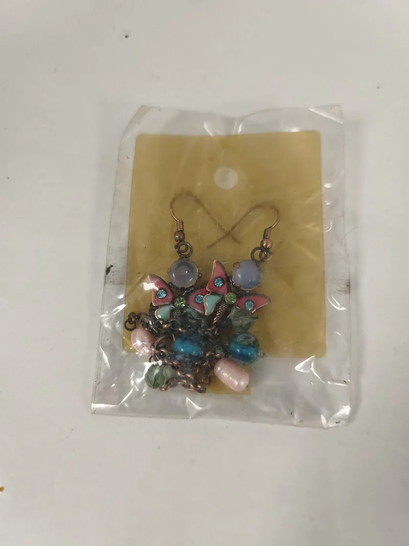 Paire de boucles d'oreilles rétro ancienne, marque française, deadstock vintage
