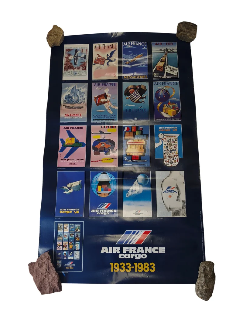 Affiche ancienne Air France Cargo grand format vintage décoration rétro aviation
