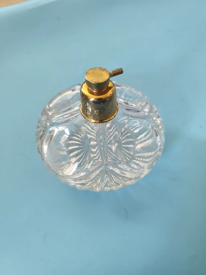 Flacon de parfum ancien grand format vide vintage pour collection ou décoration