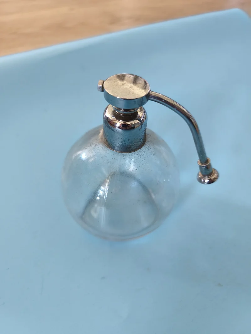 Grand flacon de parfum ancien vintage, bouteille verre déco collection rétro rar
