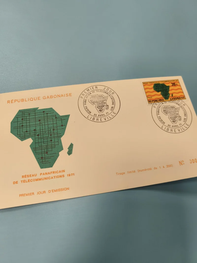 Enveloppe FDC Gabon 1971 Réseau Panafricain Télécommunications Timbre Afrique