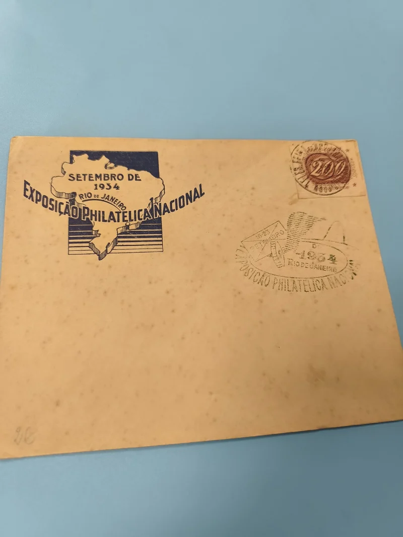 Ancienne enveloppe Exposition Philatélique 1934 Rio timbre oblitéré collection