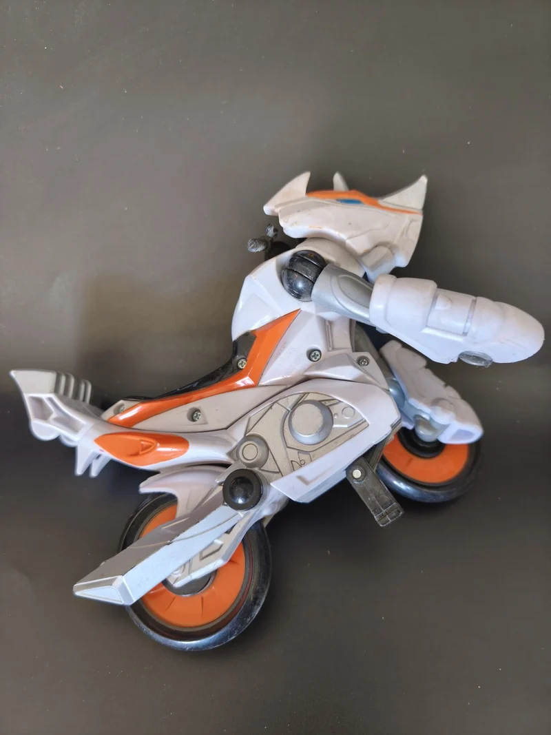 Vélo Power Rangers Jungle Fury Rhino Ranger blanc orange ancien vintage 2008 rar