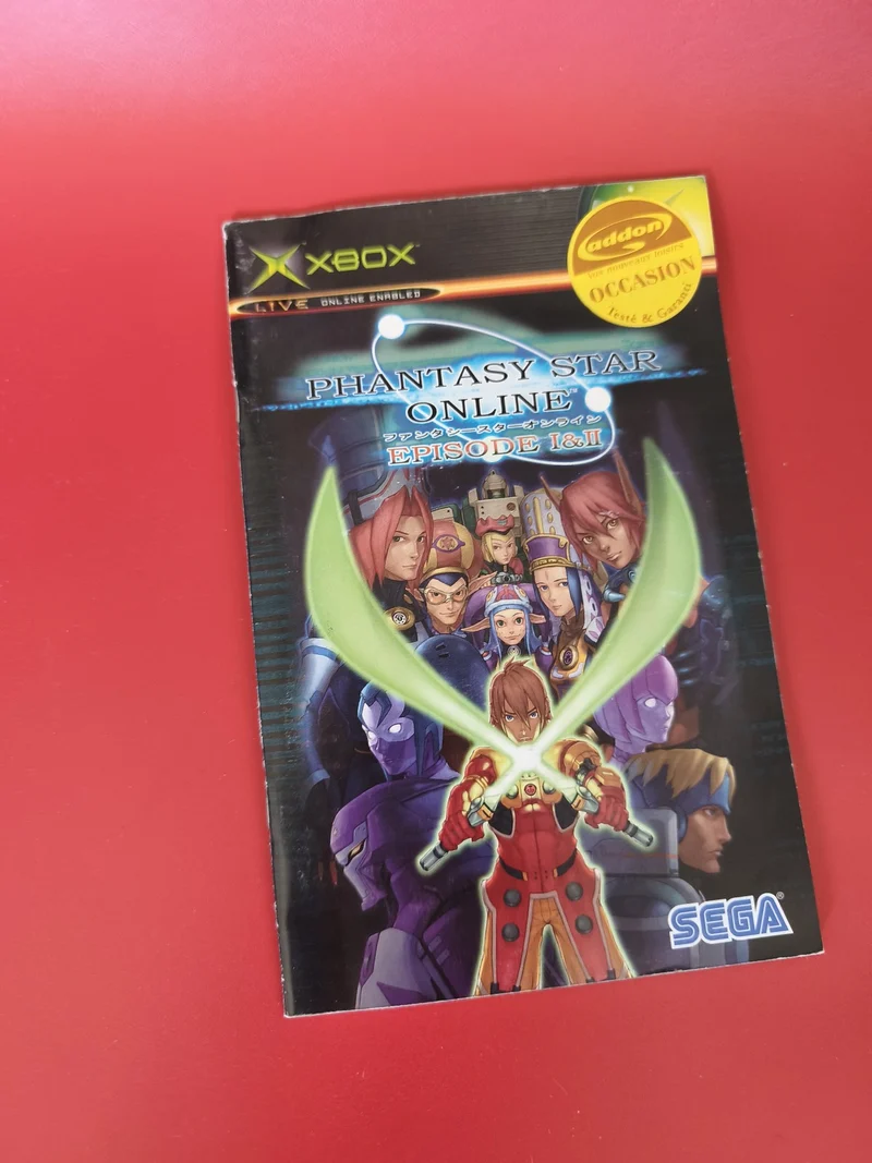 Notice officielle seule pour jeu Xbox Phantasy Star Online, manuel d'origine