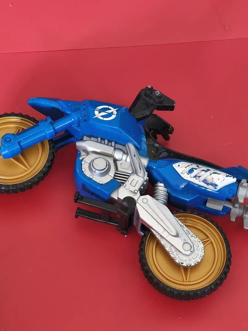Figurine Power Rangers Overdrive Moto Zordtek Bleue Action Figure avec Véhicule
