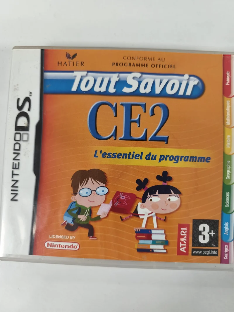 Boîte vide pour Nintendo DS Tout Savoir CE2, emballage d'origine, sans cartouche