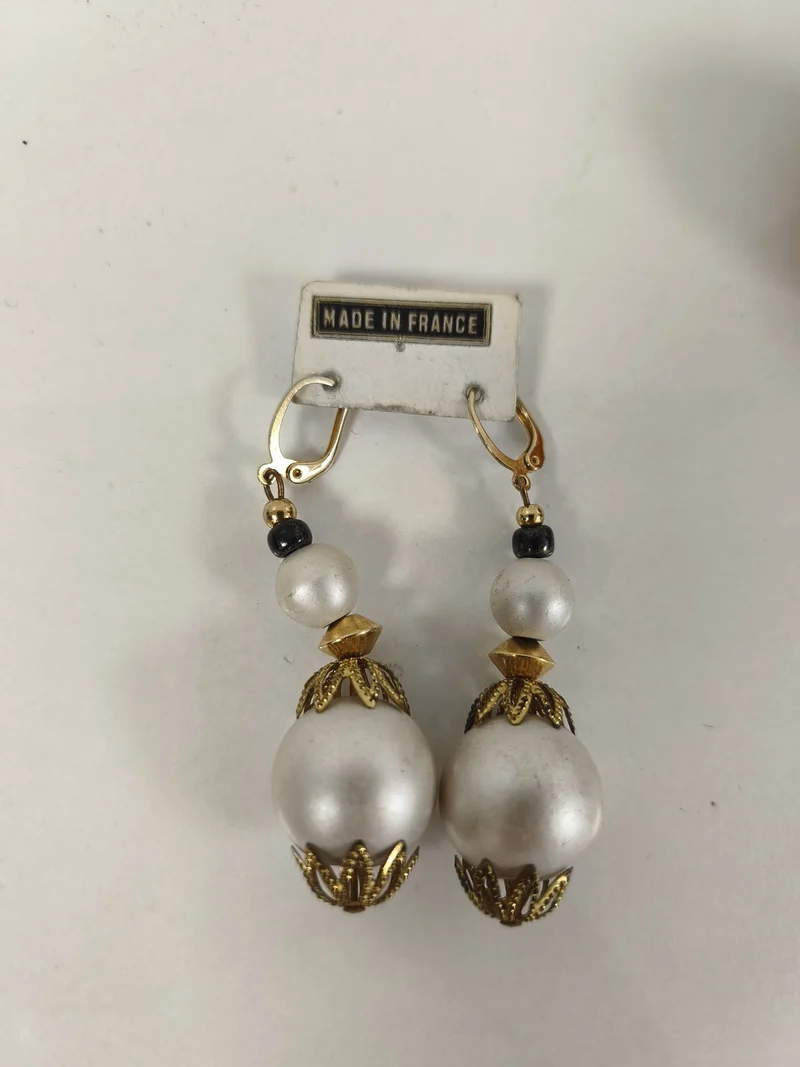 Paire de boucles d?oreilles vintage ancienne fabrication française rétro collect