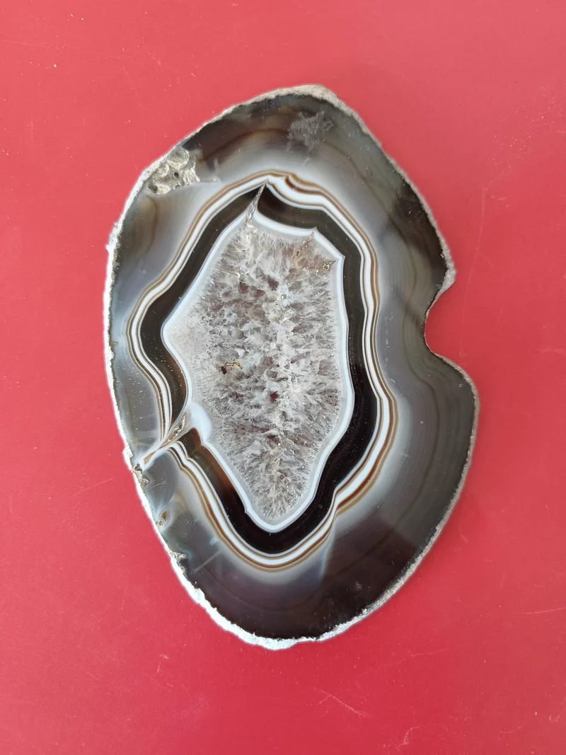 Grande tranche d?agate ancienne vintage, pierre décorative collection minéraux r