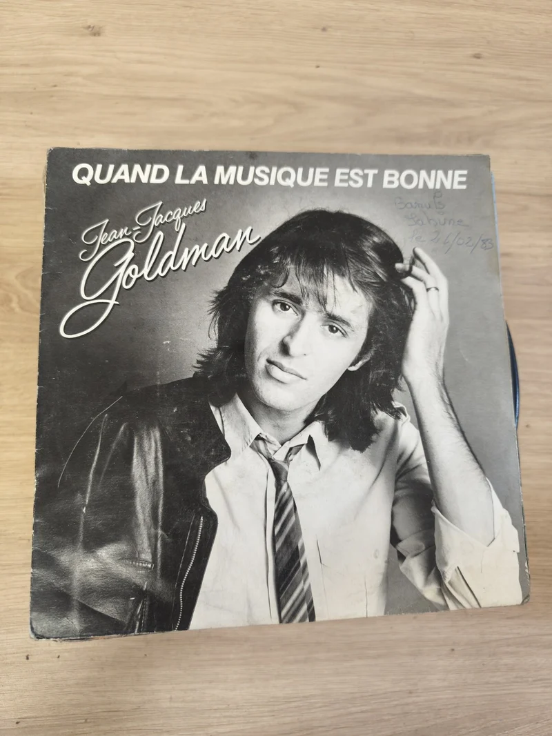 Vintage 45 tours Jean-Jacques Goldman ? Quand la musique est bonne, pochette d?o