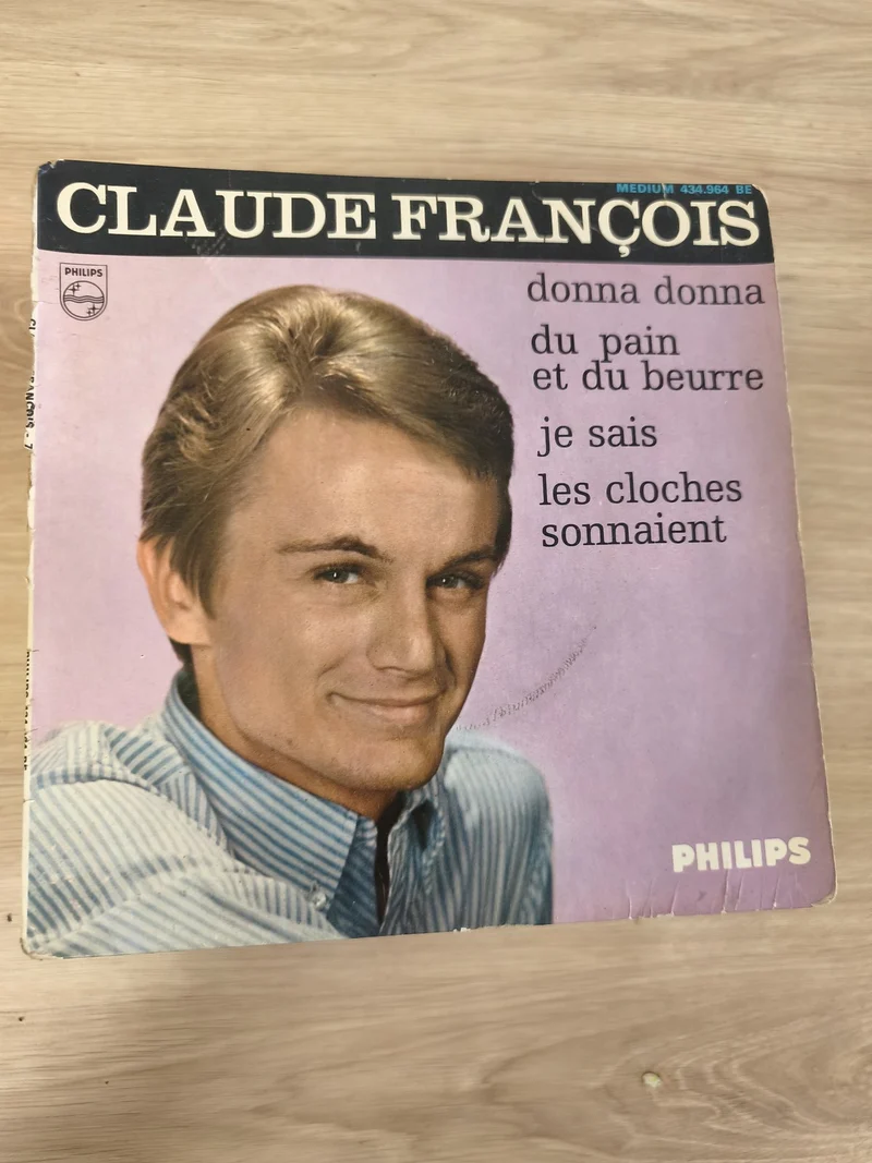Vintage 45T Claude François Philips pochette violette ? Donna Donna, Du pain et