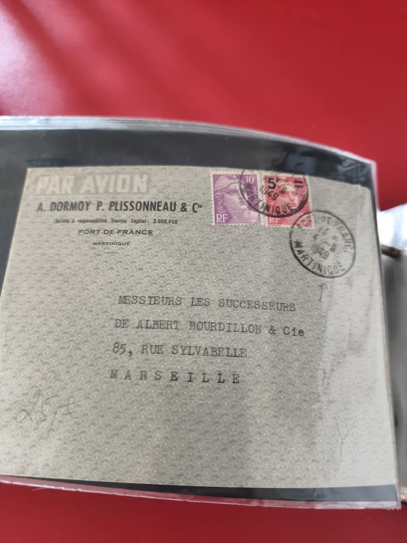 Ancienne enveloppe oblitérée Martinique Marseille philatélie Par Avion RF