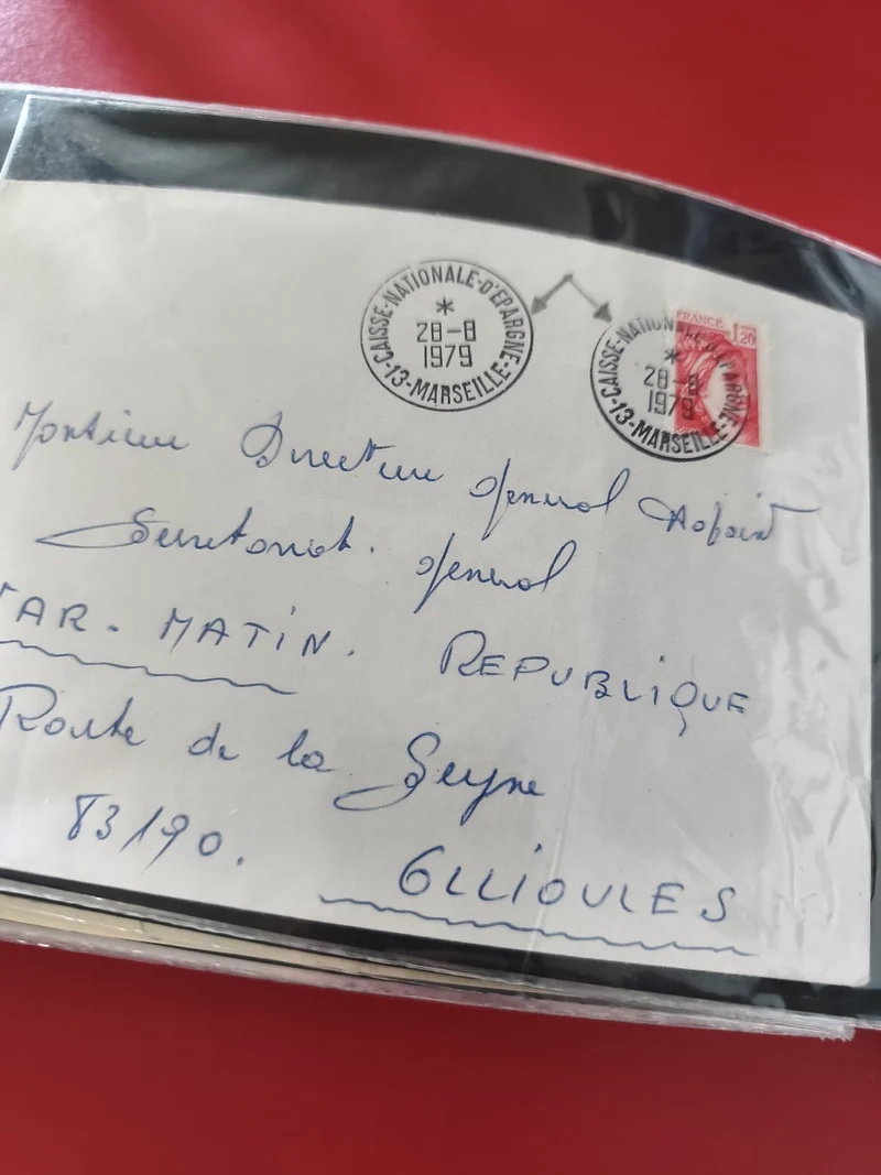 Ancienne enveloppe oblitérée 1979 Marseille philatélie collection vintage