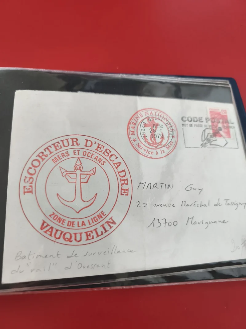 Ancienne enveloppe oblitérée Marine Nationale Vauquelin 1979 philatélie collecti