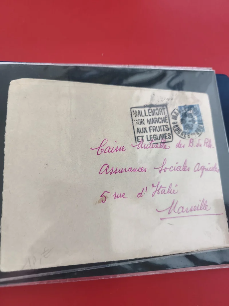 Ancienne enveloppe oblitérée collection philatélie cachet Mallemort Marseille