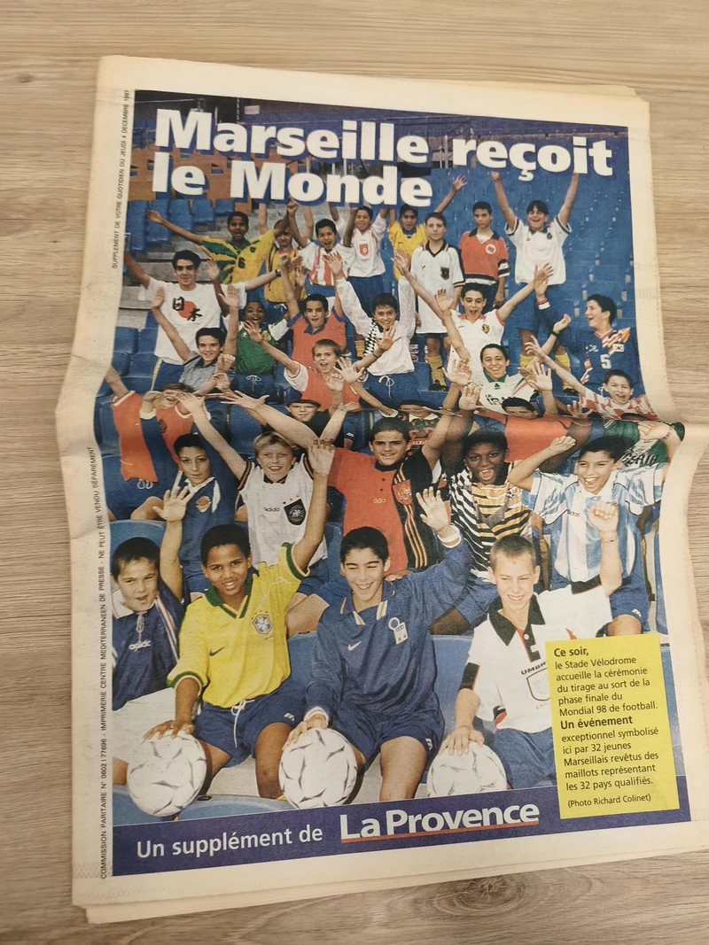 Ancien journal football OM Marseille Mondial 98 supplément La Provence vintage