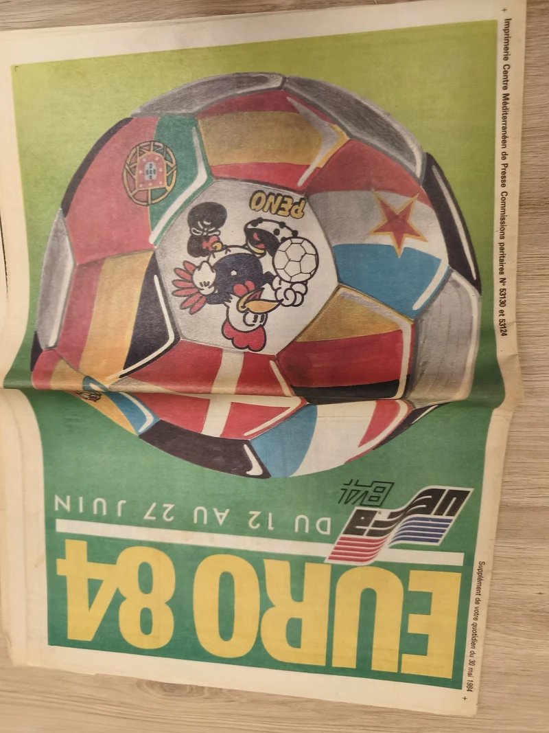 Ancien journal OM Euro 84 football vintage Marseille supplément illustré