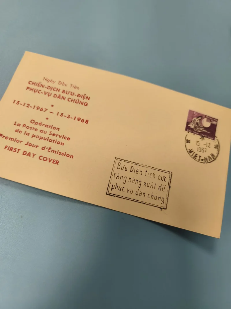 Ancienne enveloppe FDC Vietnam 1967-1968, timbre oblitéré, philatélie