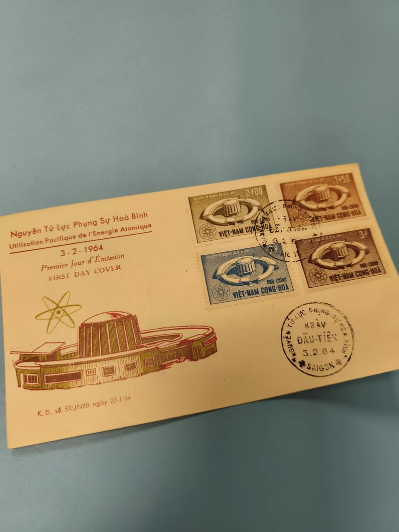 Ancienne enveloppe FDC Vietnam 1964 énergie atomique timbres premier jour