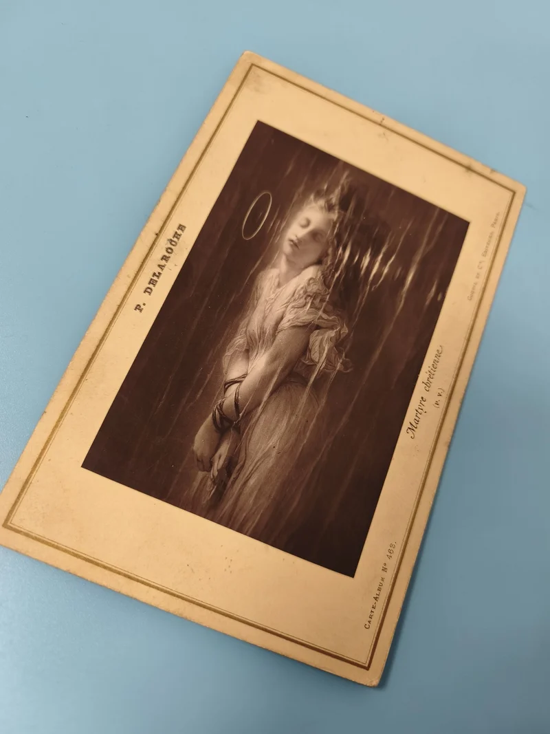Ancienne photographie martyre chrétienne carte album P. Delaroche vintage