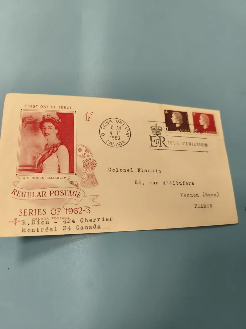 Ancienne enveloppe premier jour Canada 1963 philatélie Reine Elizabeth II