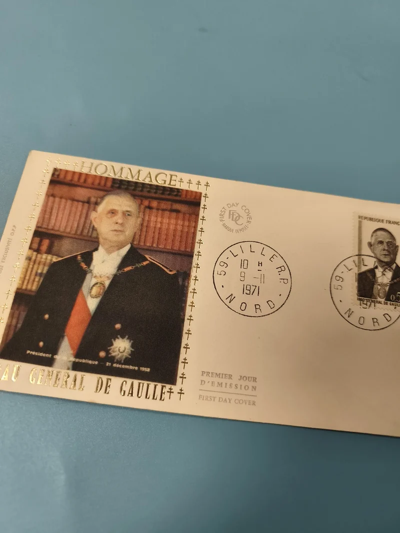 Enveloppe FDC Premier Jour d'Émission Hommage au Général De Gaulle 1971
