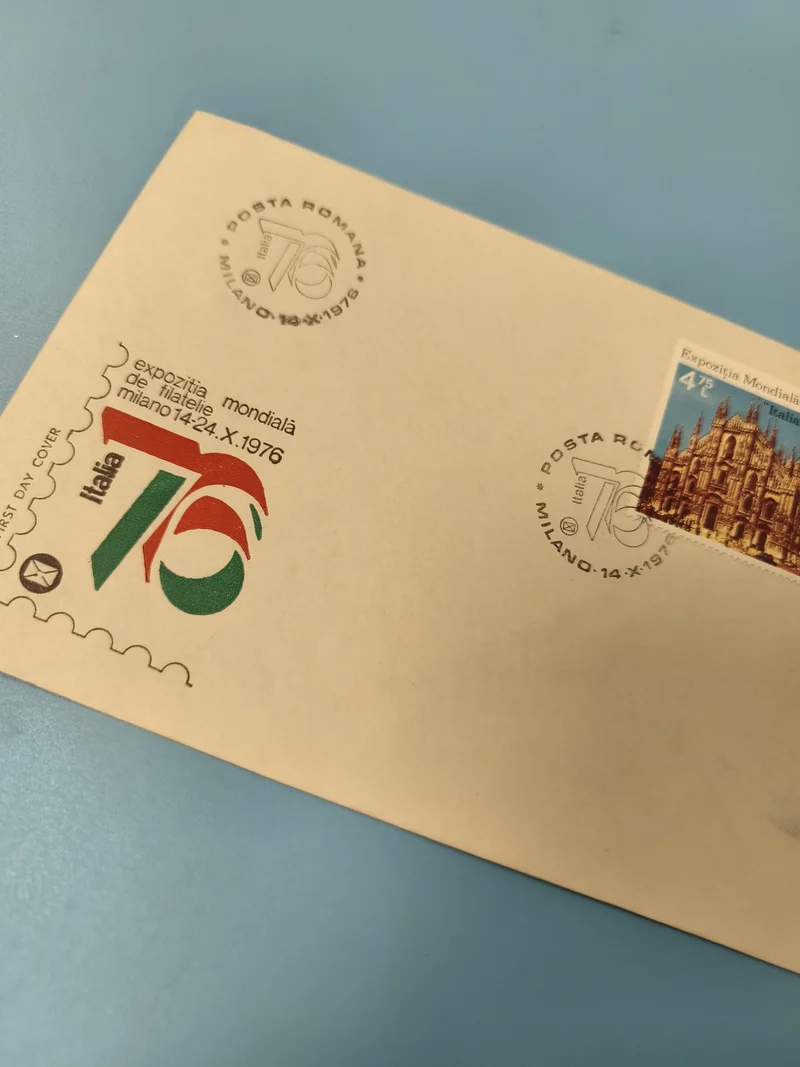 Enveloppe premier jour d?émission FDC avec timbre Expozitia Mondiala Milano
