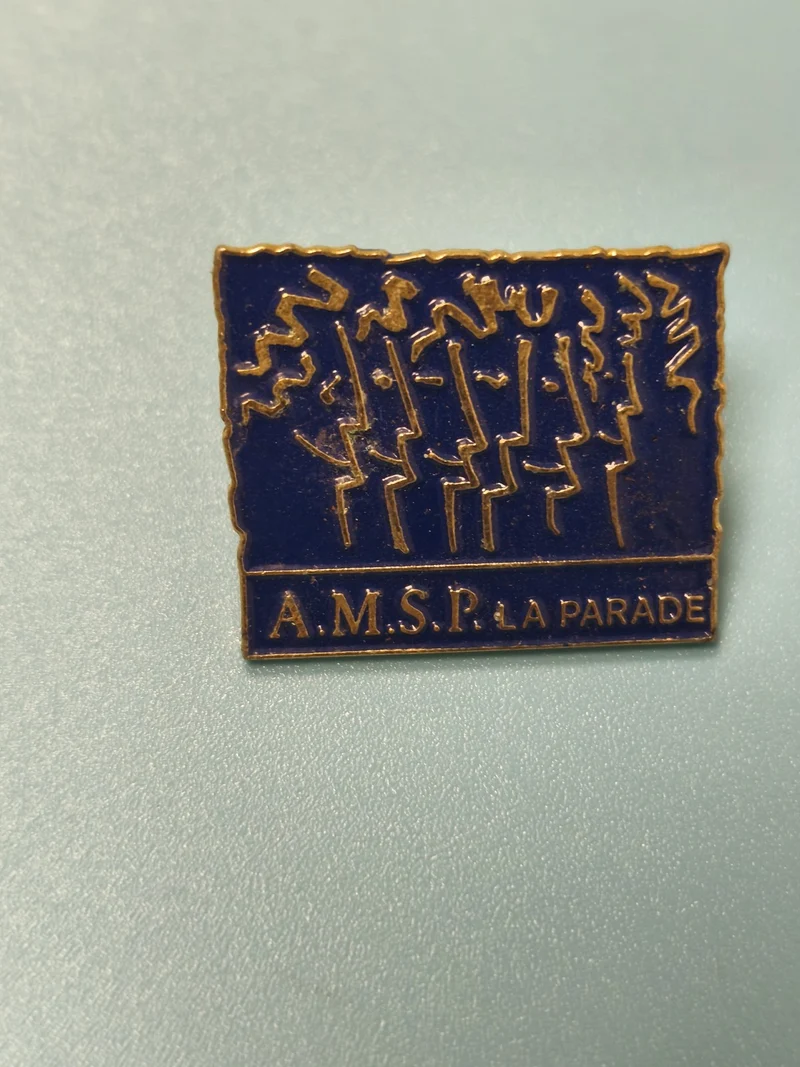 Vintage pin's AMSP La Parade émaillé bleu, collection badge ancien