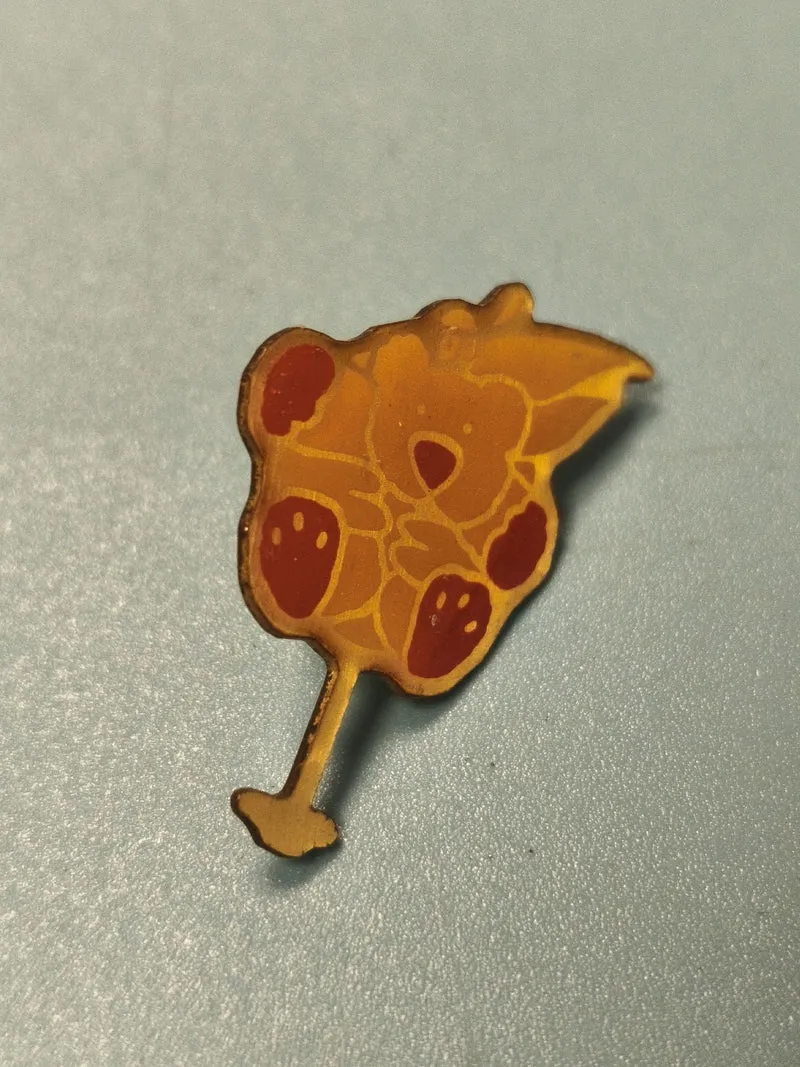 Pin's vintage nounours jaune et rouge, collection rétro, occasion, Ref 4