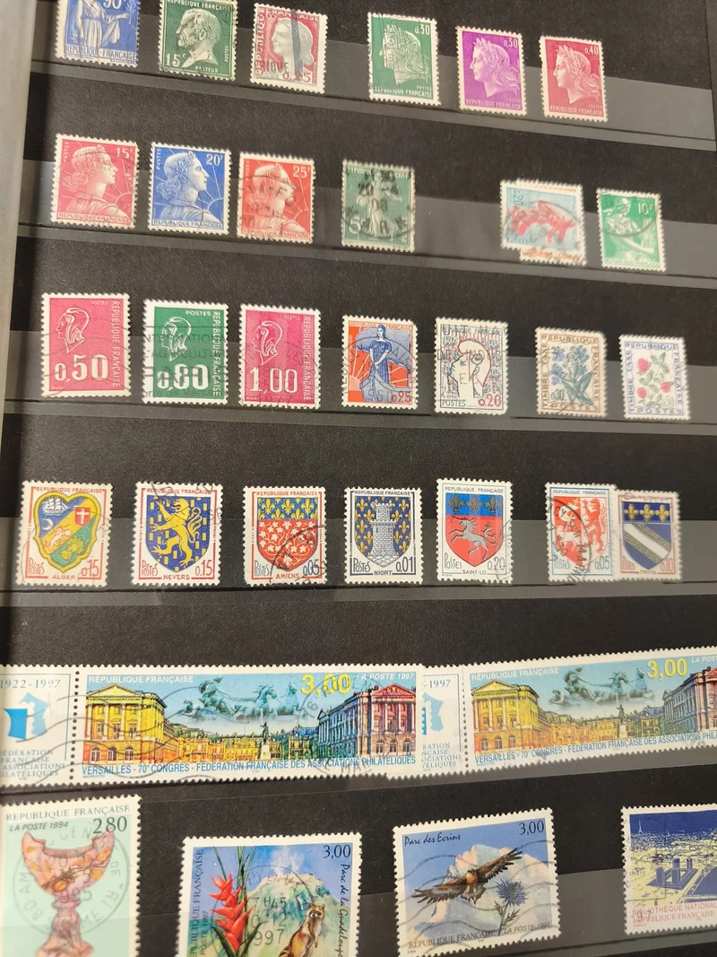 Lot anciens timbres oblitérés France, thématiques régions, animaux, monuments