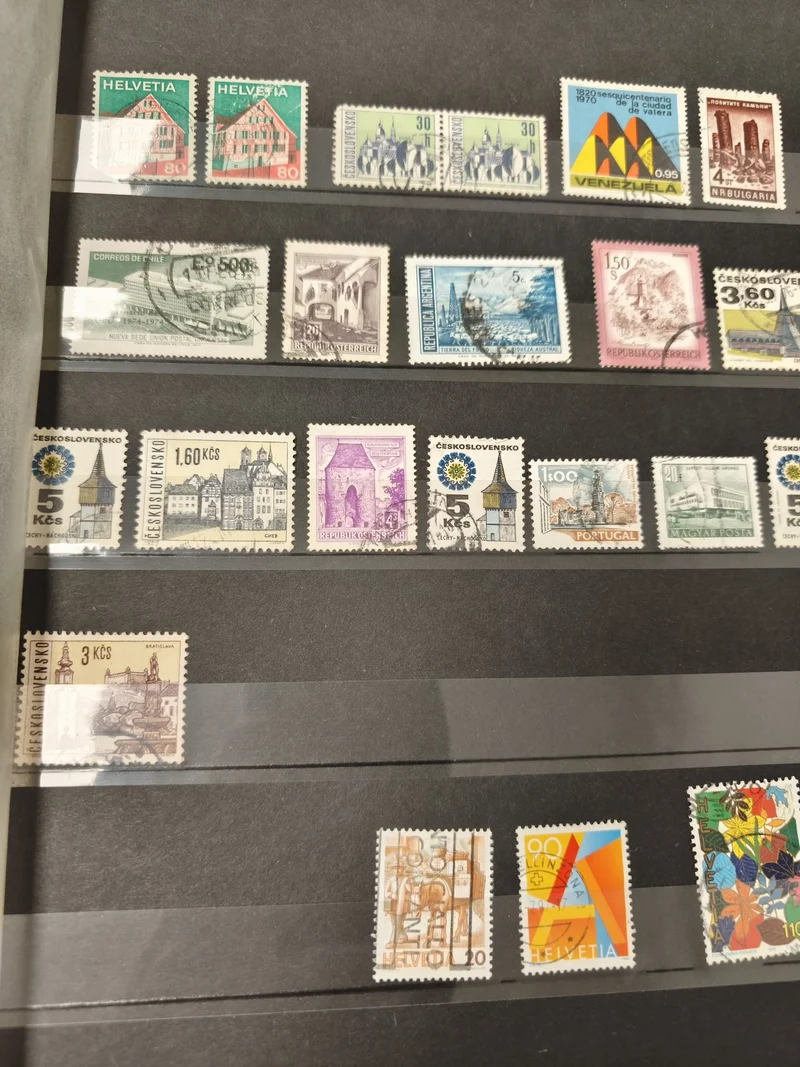 Lot anciens timbres oblitérés étrangers, Helvetia, Tchécoslovaquie, collection