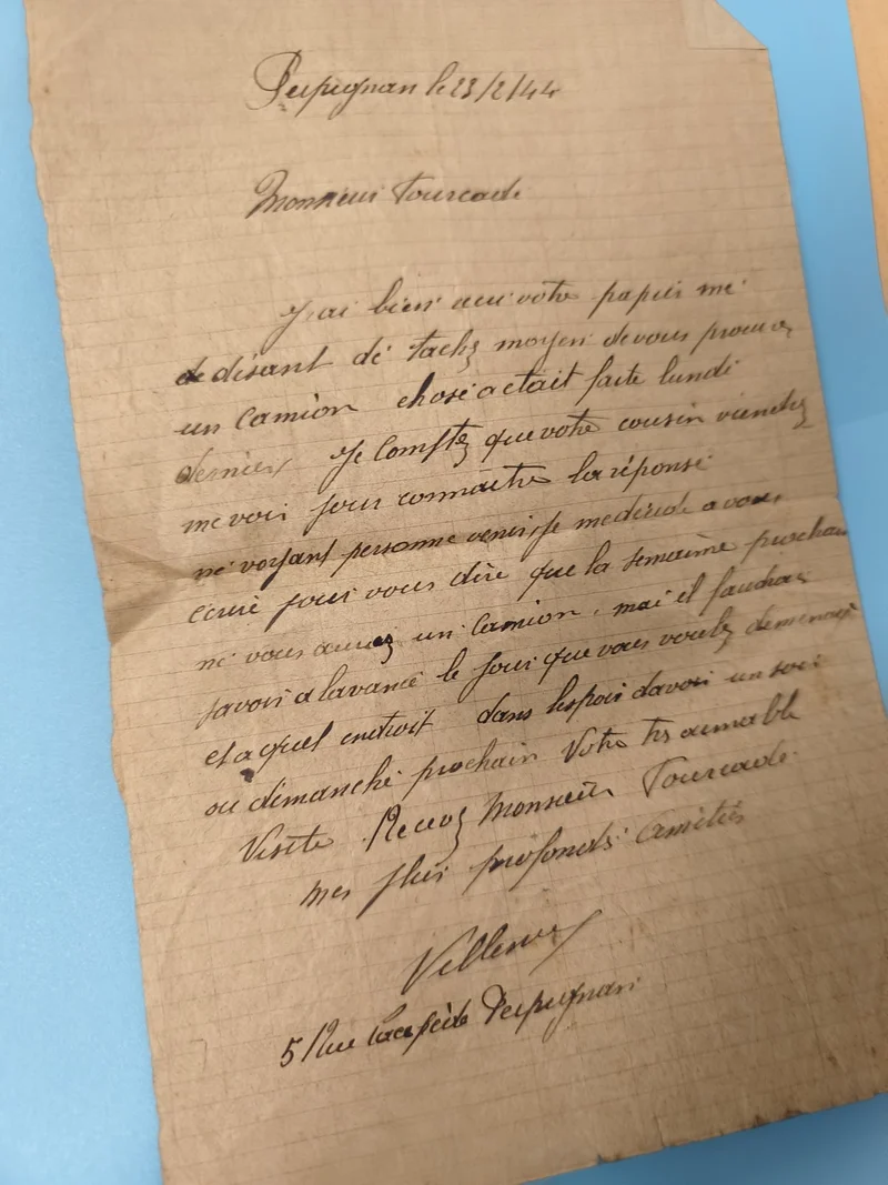 Ancienne enveloppe manuscrite France 1944, lettre d?époque, papier jauni