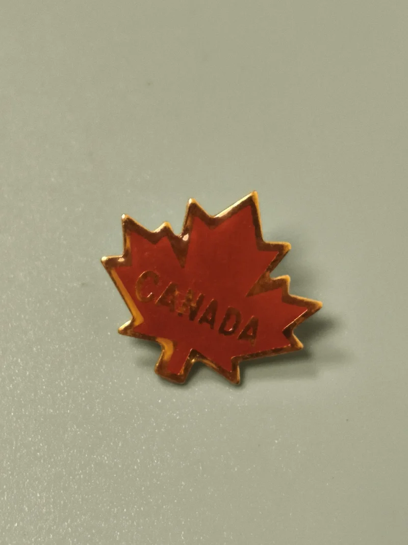 Vintage pin's feuille érable Canada rouge collection souvenir rétro (Ref 5)