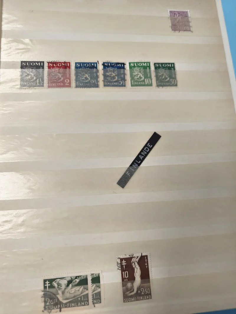 Lot anciens timbres Finlande oblitérés vintage philatélie collection SUOMI