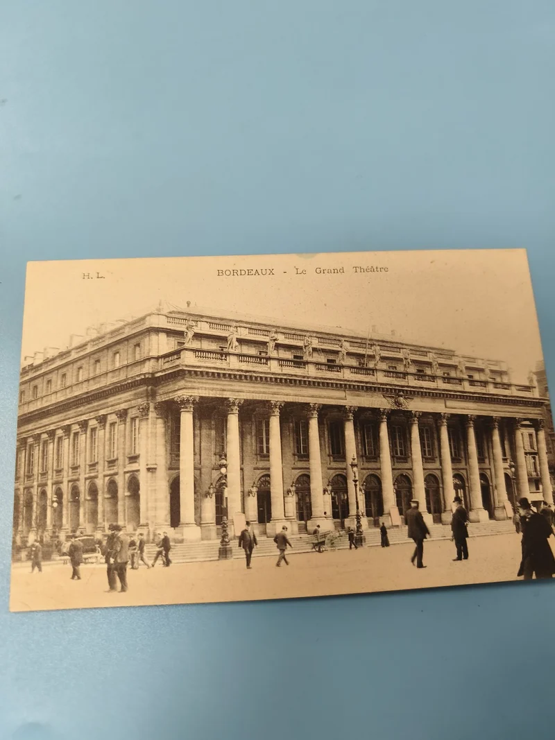 Ancienne carte postale animée Bordeaux Grand Théâtre vintage ref 2