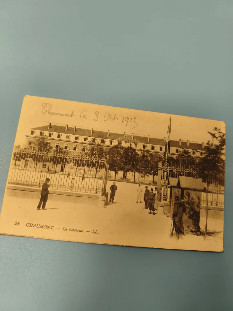 Ancienne carte postale animée Chaumont caserne 1915 vintage militaire (Ref 2)