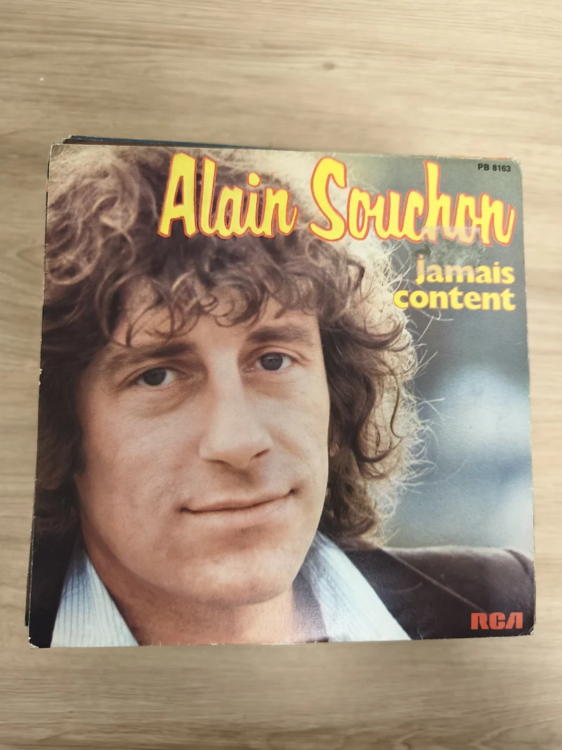 Vinyle 45T Alain Souchon Jamais Content RCA PB 8163 pochette couleur