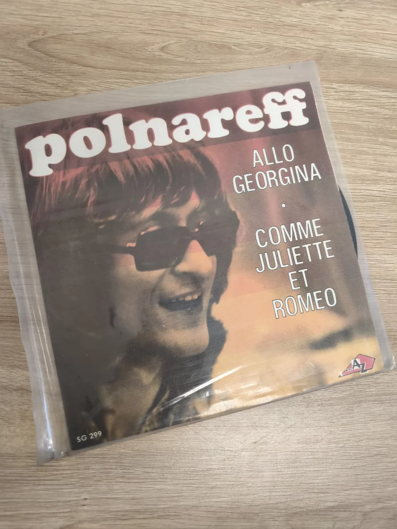 Vinyle 45 tours Polnareff Allo Georgina Comme Juliette et Romeo pochette couleur