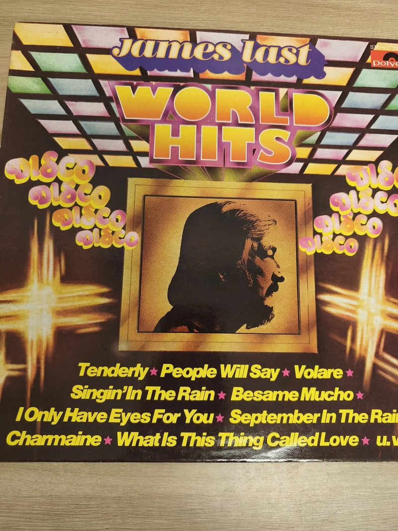 Vinyle 33T James Last World Hits Polydor pochette disco colorée