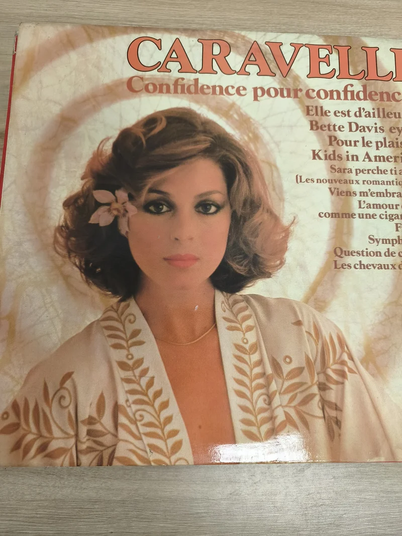 Vinyle 33 tours Caravelle Confidence pour confidence pochette femme fleur